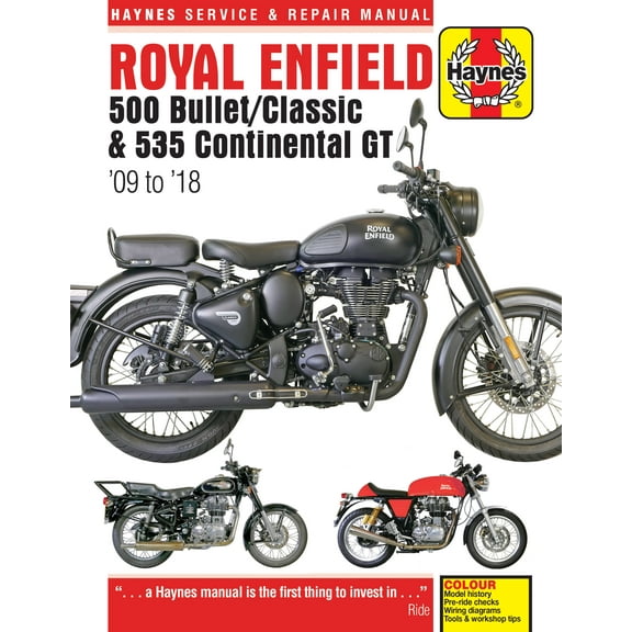 Royal Enfield 500 Bullet/Classic & 535 Continental GT (09-18) Haynes Repair Manual ^