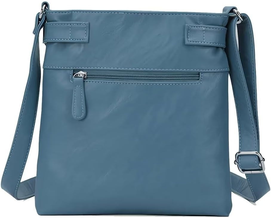Leather Crossbody Bag for Women PU West Multi Pocket Shoulder Bags Travel Purses Ultra Soft Washed
