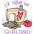 thumbnail image 3 of CafePress - I'd Rather Be Quilting Women's Light Pajamas - Women's Short Sleeve Print T-Shirt and Pants Light Cotton Pajama Set, 3 of 7