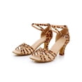 thumbnail image 1 of UKAP Women Heels Solid Color Pumps Hollow Out Shoes Ladies Sandals Non Slip Leopard Stitching 9, 1 of 3