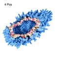 thumbnail image 3 of Uxcell Washable Multifunction Chenille Duster Mop Slippers Cleaning Shoes Cover Blue 4 Pack, 3 of 5