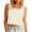 *Beige, variant on Women's Crew Neck Sleeveless Crop Tank Top,Casual Solid Form Fitting Basic Top Navy,Women's Plus M