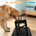 thumbnail image 5 of ZALALOVA Elevated Dog Bowls with Mat, Raised Dog Food Bowl Stand with 2 Stainless Steel Bowls, 5 Height Adjustable(3.15", 8.9", 10",11.2", 12.4") for Medium and Large Dogs（Black）, 5 of 7