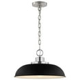 thumbnail image 2 of 60/7482 Nuvo Lighting Colony - 1 Light Small Pendant In Mid-Century Modern Style-8.13 Inches Tall and 15 Inches Wide-Matte Black/Polished nickel, 2 of 4