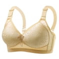 thumbnail image 2 of Sakmal Wireless Bras for Older Women Bralette Full Coverage Beige Comfortable Bras for Women 3X, 2 of 5