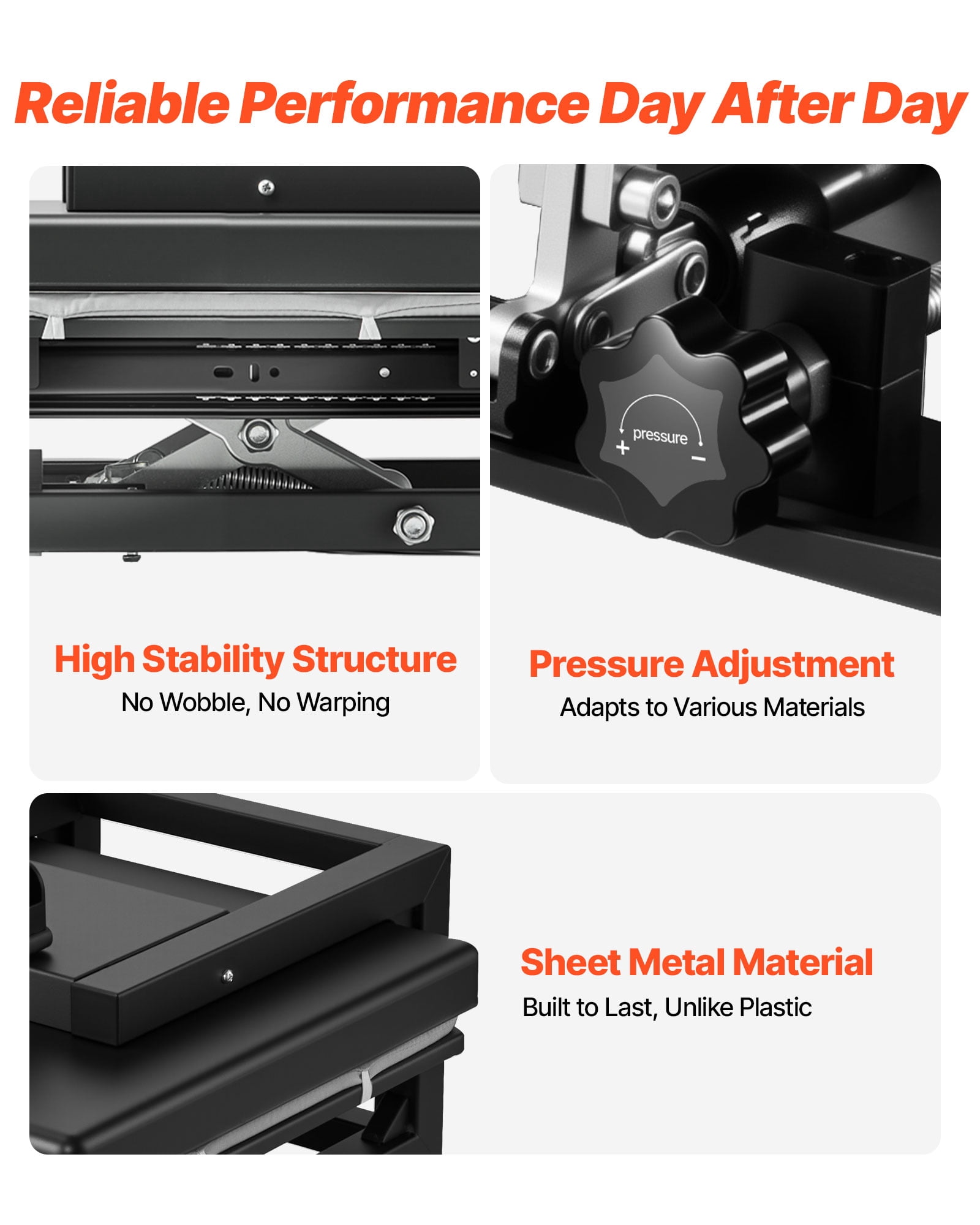 VEVOR Hybrid Heat Press, 15 x 15 inch, 8-in-1 Multifunction, Heat Up Fast and Even, All-New Patented Design, Easy to Control, Sublimation Press Machine for T-shirts/Mugs/Tumblers/Caps/Plates, Black