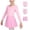 Pink, variant on Girls Ballet Leotards 2Pcs Long Sleeve Dance Dresses with Removable Wrap Skirts Soft Stretch Ballerina Outfit for Kids 3-12 Years
