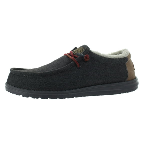 Hey Dude Men's Wally Shell Black Fleece Casual Shoes 40466-001
