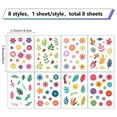 thumbnail image 2 of 1set 8 Sheets 8 styles PVC Waterproof Wall Stickers Self-Adhesive Decals for Window or Stairway Home Decoration Flower 200x145mm 1 sheet/style Plastic, 2 of 6