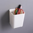 thumbnail image 6 of Wall Mount Pen Holder, Adhesive & Durable, Multipurpose Storage Caddy for Pens Pencils Remotes, Compact Size for Office Kitchen Bathroom, 4X3In (White1), 6 of 9
