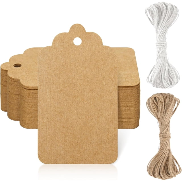 Kraft Paper Gift Tags, Blank 50 Pcs Brown 1.6X2.8 Inch Wrapping Tags for Presents Brown 1.6x2.8 Inch