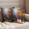 thumbnail image 2 of Country Forest Outdoor Waterproof Pillow Covers, Fall Farmhouse Trees Cabin Nature Scenery Decorative Square Throw Pillowcase Sofa Cushion Sham for Patio/Couch/Chair, 24"x24" 2 Pack, 2 of 8