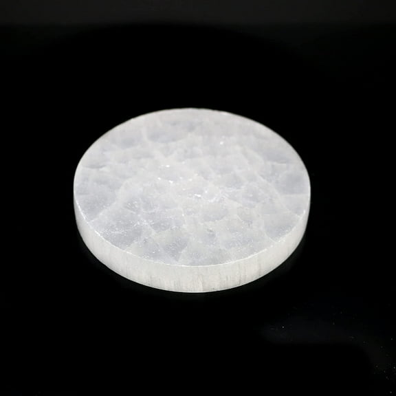 Soul Sticks 5 inch Selenite Crystal Round Charging Plate for Smudging, Healing, Recharging Crystals | Pure Selenite Polished Crystal Charging Station Ethically Sourced in Morocco
