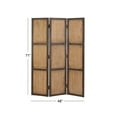 thumbnail image 3 of DecMode 48" x 71" Brown Wood Hinged Foldable Partition 3 Panel Room Divider Screen with Solid Wood Panels, 1-Piece, 3 of 8
