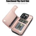 thumbnail image 2 of iPhone 13 Pro Case with Card Holder Heavy Duty Protective Durable Leather RFID Blocking Shockproof Slim Credit Card Slot Wallet Case for iPhone 13 Pro for Women&Girls(Rose Floral), 2 of 14
