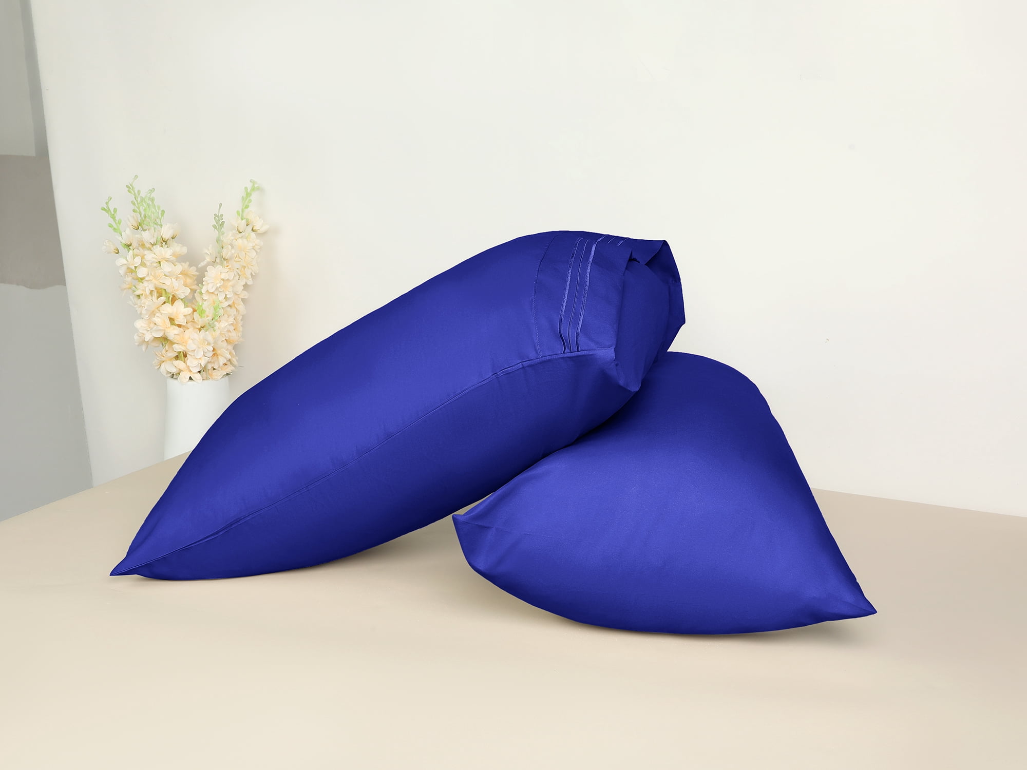 Unique Bargains 2 Pack Polyester Pillow Cases Pillow Covers King Navy