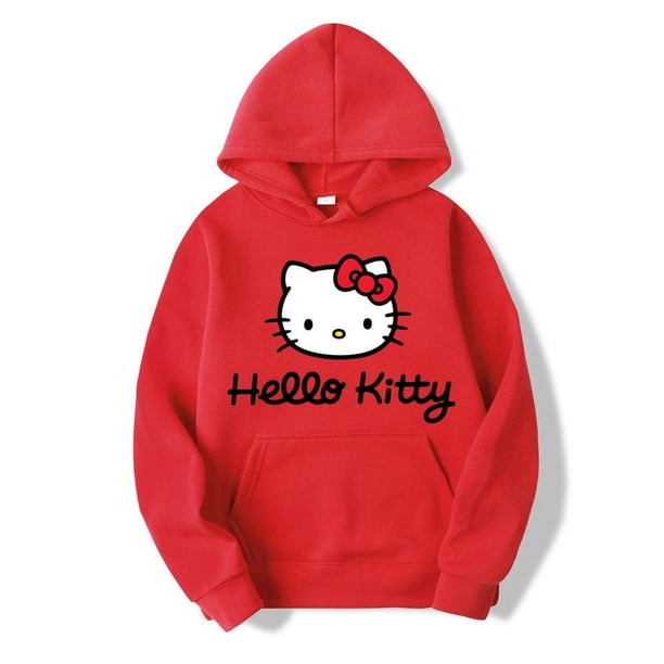 Sudaderas con capucha Y2K Harajuku para mujer, sudaderas con estampado Kawaii Sanrio Hello Kitty, sudaderas con capucha gráficas de manga larga para invierno, recién llegados