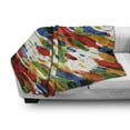 thumbnail image 3 of Art Soft Flannel Fleece Throw Blanket, Diagonal Geometric Shapes Abstract Colorful Modern Design Vibrant Graphic Print, Cozy Plush for Indoor and Outdoor Use, 50" x 70", Multicolor, by Ambesonne, 3 of 6