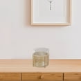 thumbnail image 3 of Glass Candle Holder Hurrican With Metal & Raffia Base 6.25", 3 of 4