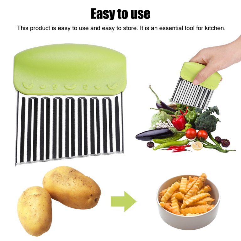 Potato Slice Knife, Corrugated French Fries Cutter With Stainless