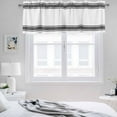 thumbnail image 3 of 2 Pack Farmhouse Black Valance for Window White Stripes Decoration Kitchen Valance Rod Pocket Short Curtain Topper Decorative Window Treatment for Living Room Bedroom 42"x12", 3 of 8
