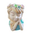thumbnail image 2 of Contenedor de plantas para cara de niña, escultura, jarrón de resina, estatuilla de hada a la moda, estatua, maceta con cabeza bonita para el hogar y Azul, 2 of 8