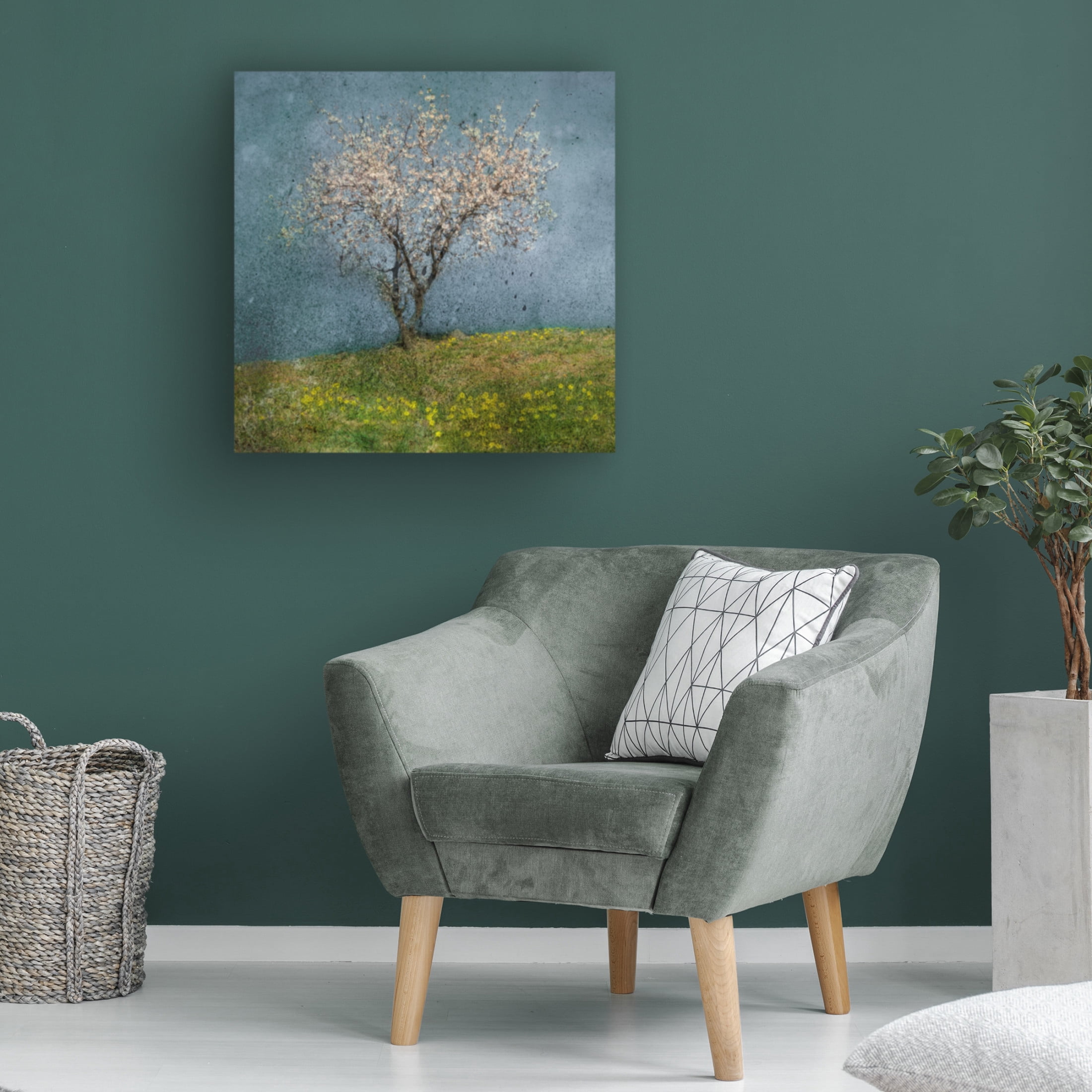 Canvas Wall Art - Nel Talen 'Almond Tree' Wall Art for Living Room, Bedroom, or Office Décor by Trademark Fine Art - 24 x 24 Inches