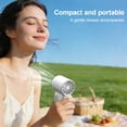 thumbnail image 3 of W & O Handheld Turbo Fan, Portable Rechargeable Mini Fan with High-Speed Airflow, USB-C Personal Cooling Fan for Travel, Outdoor Activities, Camping and Summer Use-White, 3 of 10
