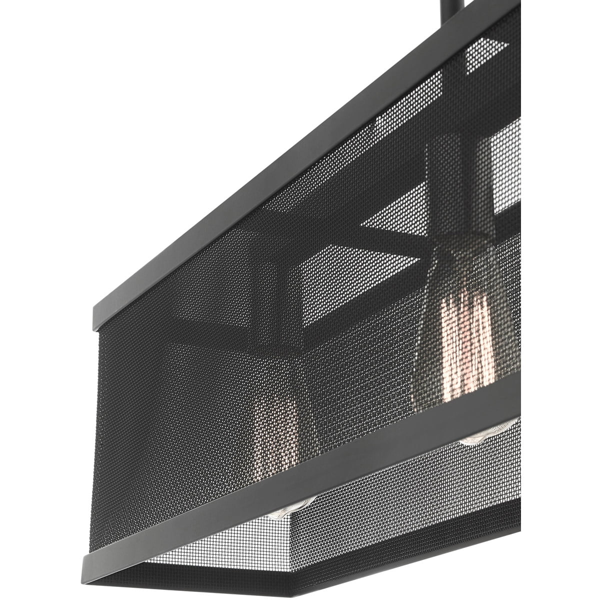6.5 inch 3 Light Black Chandelier with Black Stainless Mesh Shade