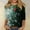 #288-Green, variant on Craaazy Christmas Shirts Women's Comfortable Crew-Neck 3/4 Sleeve Blouses Cute Christmas Prints Casual T-shirt Xmas Tree Pullover Gifts