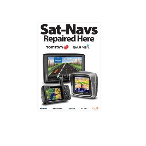 TomTom Repair Poster A2 (LARGE) SAT NAV Repaired Here