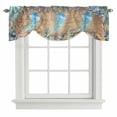 thumbnail image 2 of Summer Ocean Jellyfish Tie Up Valances Curtain, Adjustable Kitchen Nautical Colorful Sea Fish Coral Starfish Bubble Valances for Windows Decor, Rod Pocket Short Curtains for Bedroom/Bathroom 42"x18", 2 of 9