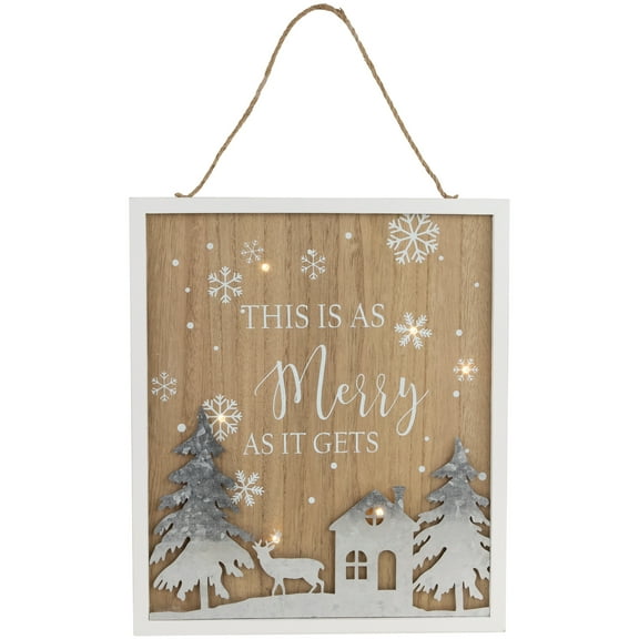 13.75" Framed "This Is As Merry As It Gets" Christmas Wall Sign