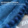 thumbnail image 6 of LOMAO Flannel Blanket Soft Throw Blanket with Pompom Fringe Lightweight Bed Blanket Fit Couch Sofa(51"x 63")(Aegean Blue), 6 of 7