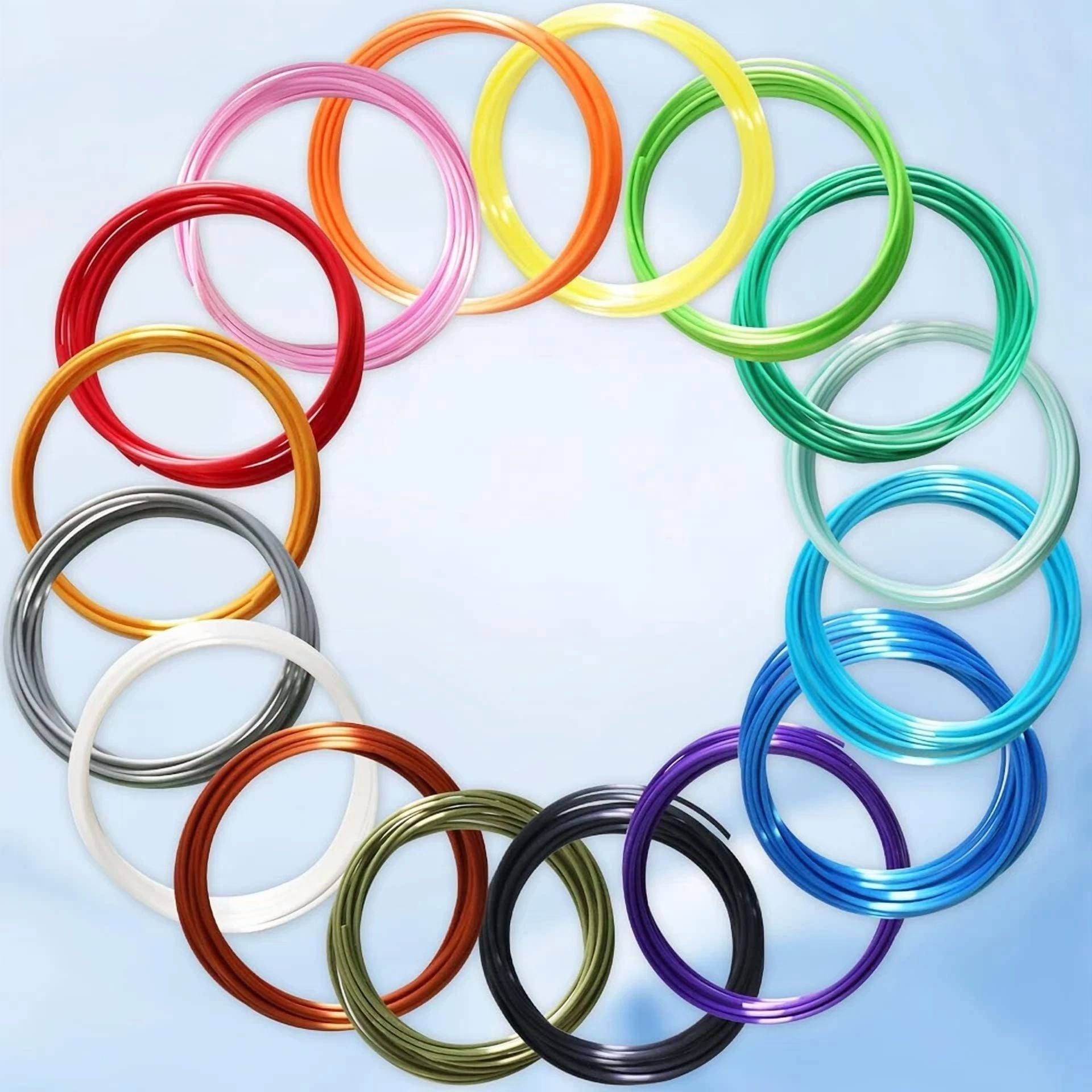 CRESTIN- 16 Colors Silk Shiny Pla Filament Sample Pack Each Color 4 Meter Length Total