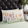 thumbnail image 4 of Summer Colorful Tulip Botanical Vintage Queen Size Pillow Cover, Pillowcase Protectors with Zipper, Breathable Decorative Throw Pillow Case Cover, Pillow Shams for Couch Sofa 20x30Inch, 4 of 7