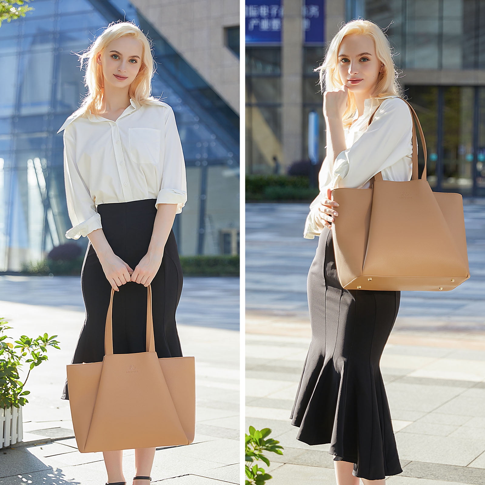 Lovevook Handbag Purses for Women,Large Work Tote Bag Briefcase Shoulder Bag for Women Fit 15.6 Inch Laptop with Clutch Bag
