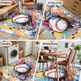 thumbnail image 6 of 2.7x5 Area Rugs, Baseball Sports, Non-Skid Rubber Backing Large Rectangle Rugs - Living Room Bedroom Home Office, Minimalist Geometric Smear Art Indoor Floor Mat Carpets Washable Rug, 6 of 9