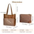 thumbnail image 3 of S-ZONE Genuine Leather Tote Bag Large Shoulder Purse Work Vintage Handbag for Women, 3 of 6