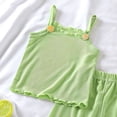 thumbnail image 3 of CAICJ98 Toddler Baby Summer Clothes Girl 3 6 12 18 Months 2T 3T 4T 5T Girls Outfits Cute Dinosaur Tank Tops+Shorts Outfits Lightweight Elastic Cotton Short Sets (Green,4-5 Years), 3 of 4