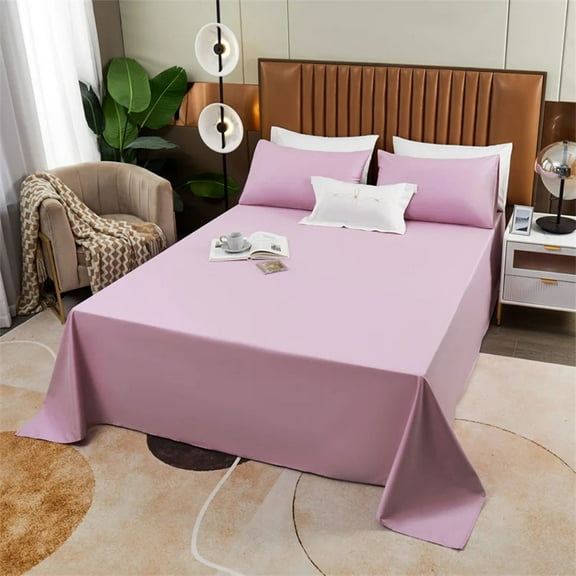 JingChun Flat Sheet, Ultra Soft and Comfortable Microfiber Top Sheet Queen Size, 59×90 Inch