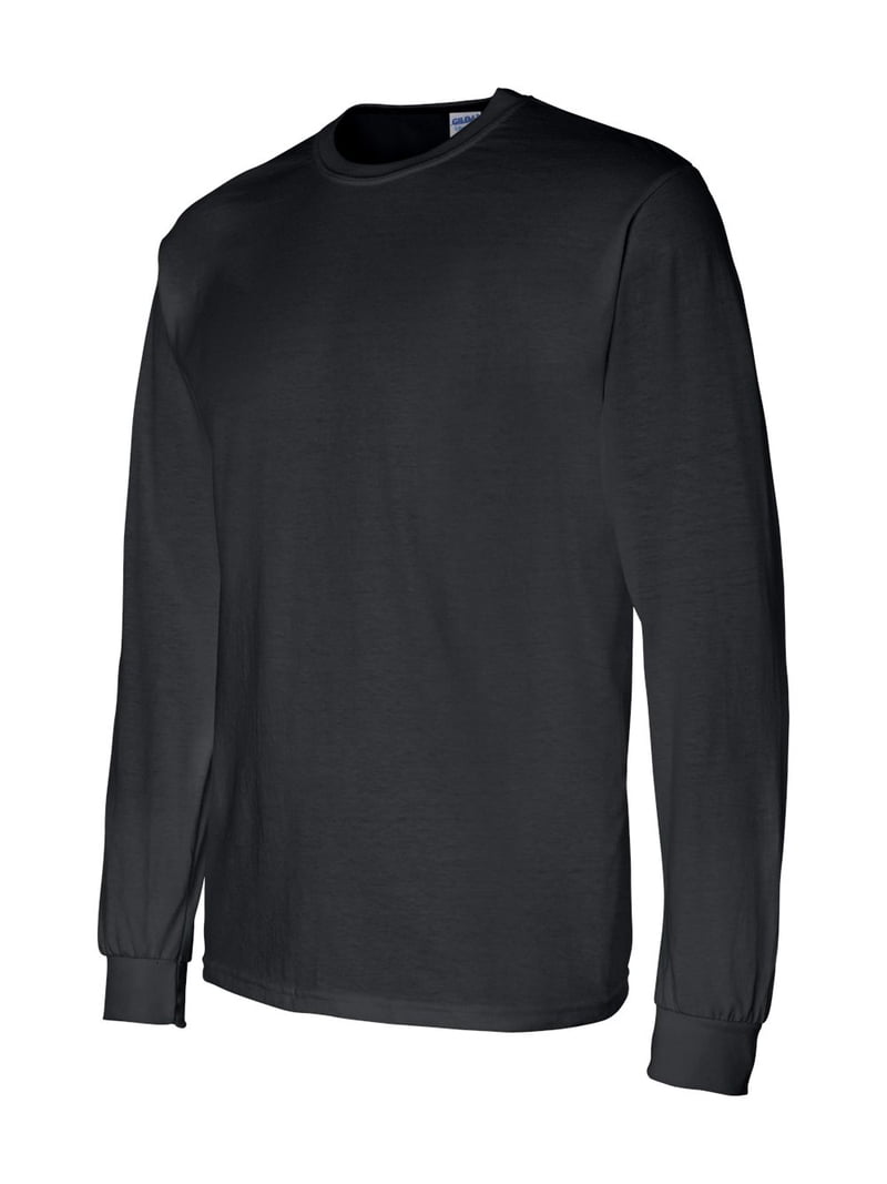 Gildan Men's DryBlend Long Sleeve T-Shirt 4-Pack (2 Black, 2 Ash) + FREE Socks