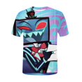 thumbnail image 4 of Hazbin Hotel Moda Casual Mujer Impreso Cuello Redondo Manga Corta Camiseta Top Azul/3XL, 4 of 5