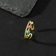 thumbnail image 1 of Anillo de cobre con forma de gota de aceite de esmalte de circonita y joyería, anillo de cola retro con mal de ojo para mujer, anillo abierto, 1 of 5
