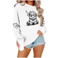 thumbnail image 5 of successthop Womens Sweatshirts Vintage Cow Crewneck Long Sleeve Sweatshirts Casual Pullover Hoodie Graphic Print Blouse, 5 of 6