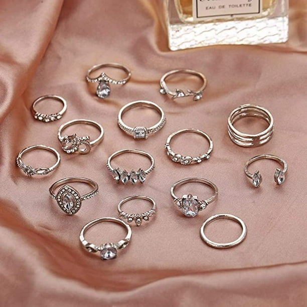 Rings Set 15 pcs Rings For Women Rings Womens Ring Womens Fashion Ornament  Jewellery Jewelry Womens Dress Ear Rings womens watch Couple Rings Rings  For Girls Women Finger Ring Ornament Jewellery ear