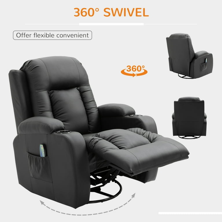 Homcom faux leather heated massage recliner chair with remote online