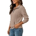 thumbnail image 5 of cocolona Womens Half Zip Sweater for Women Pullover Long Sleeve Cable Knit Sweater Dressy Casual Solid Color Fall Sweater, 5 of 8