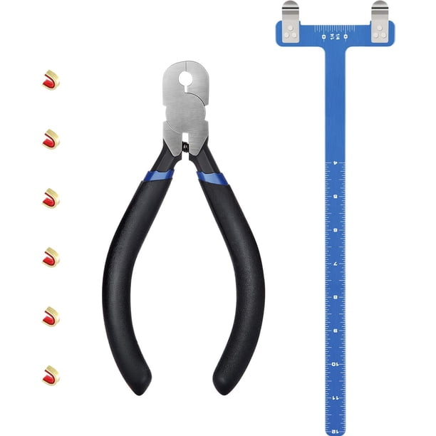 Alicates de tiro con arco, alicates de punta, juego de tiro con arco, regla cuadrada, alicates de hebilla de muesca de arco en forma de T, kit de afinación de arco recurvo (azul oscuro) Sincero Electrónica