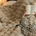 thumbnail image 3 of Soft Coral Flannel Plush Blanket - Warm, Cozy Throw for Sofa, Bed, Office Nap, Air Conditioning Shawl, Small Size B, 3 of 9